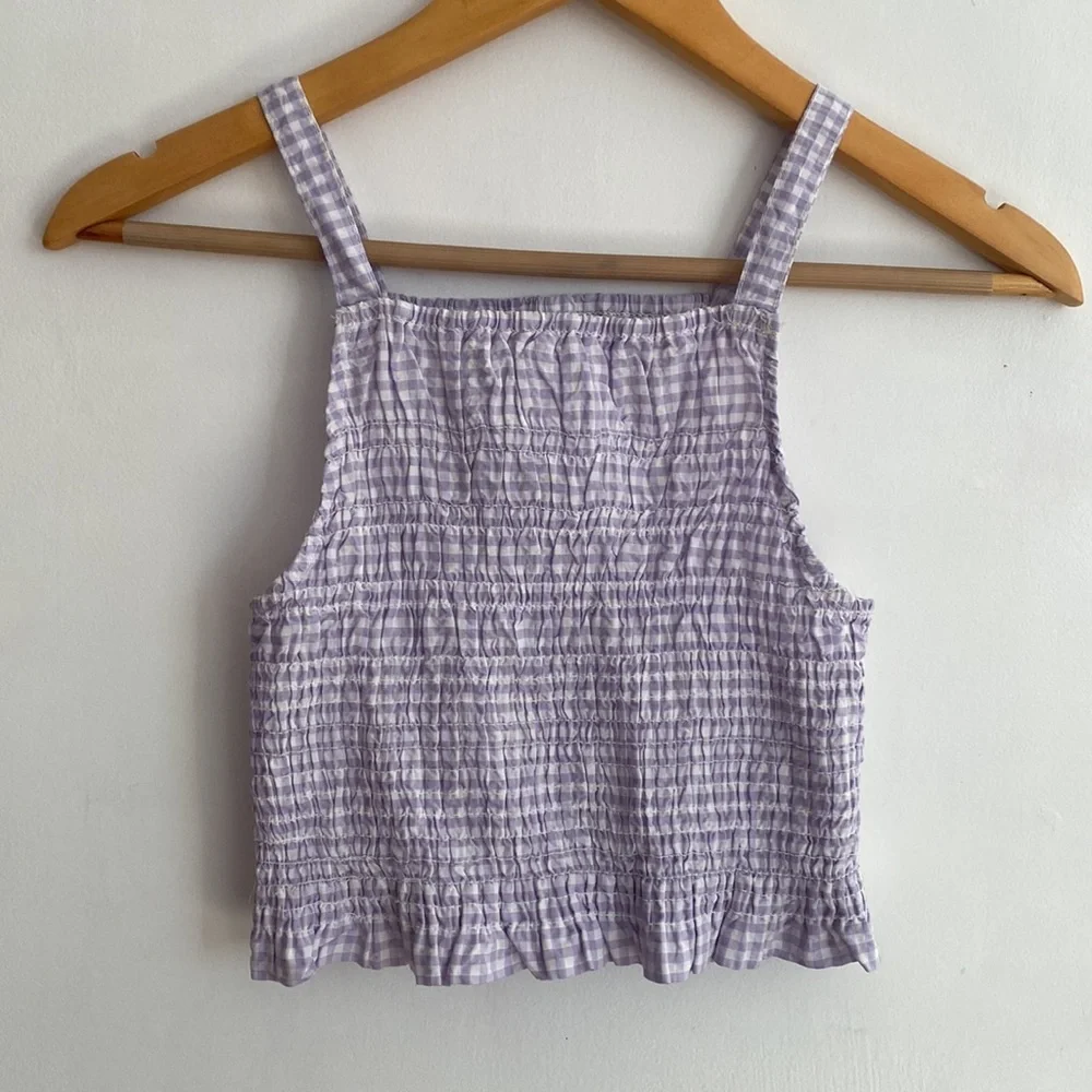 Zara 10 Girl’s Gingham Smocked Top